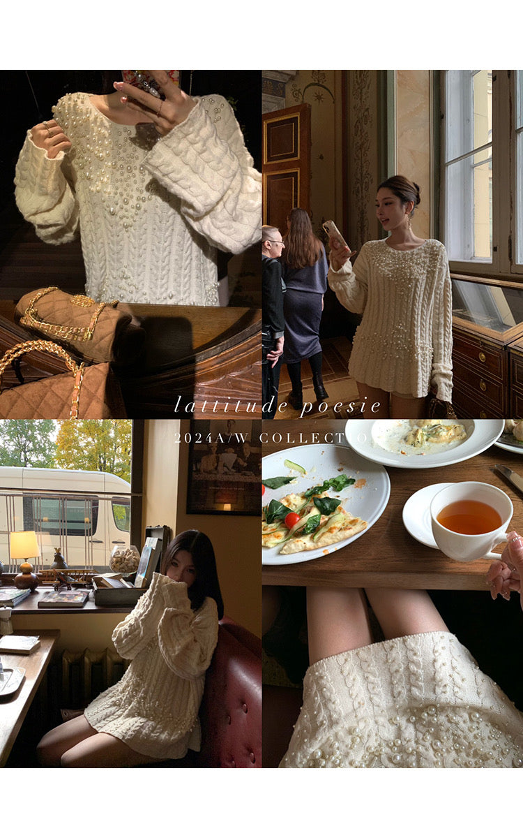 Pearl Knit Sweater Dress